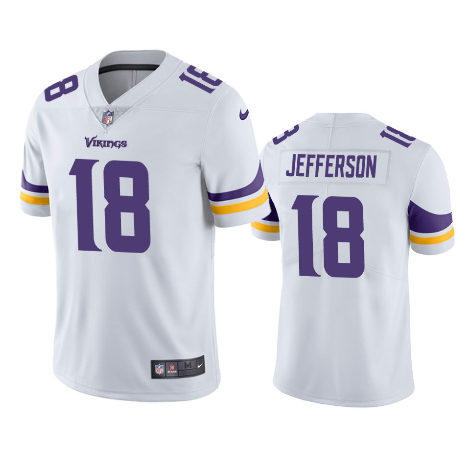 Men's Minnesota Vikings #18 Justin Jefferson White NFL Vapor Untouchable Limited Stitched Jersey